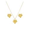 Peach Heart Spiral Tree Leaf Earrings & Necklace Set - Luxury High-End Metal Style Fashion for Women
