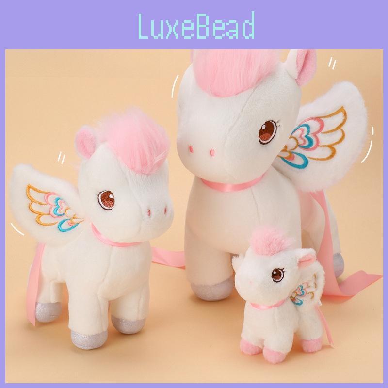 Cute Flying Horse Plush Doll With Embroidery Details For Children