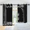 2pcs/set Horror Halloween Window Curtain Night Gate Skeleton Home Bedroom Living Room Decor Blackout Polyester Fabric Curtains