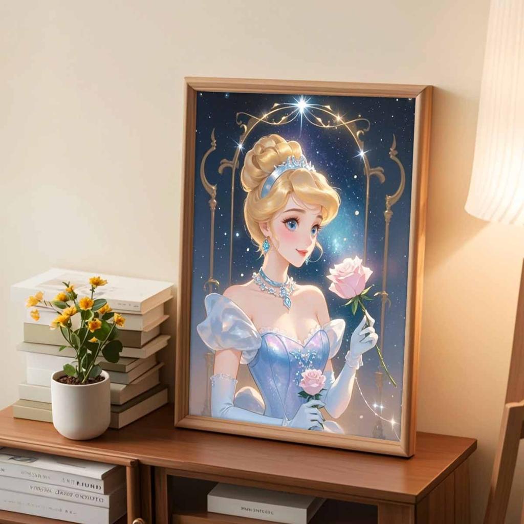 Malowanie Diamentowe DIY Piękna Kopciuszek Zestaw do Haftu Krzyżykowego Sztuka Mozaikowa Malowanie Diamentowe Pełny Krąg Diament Dekoracja Domu