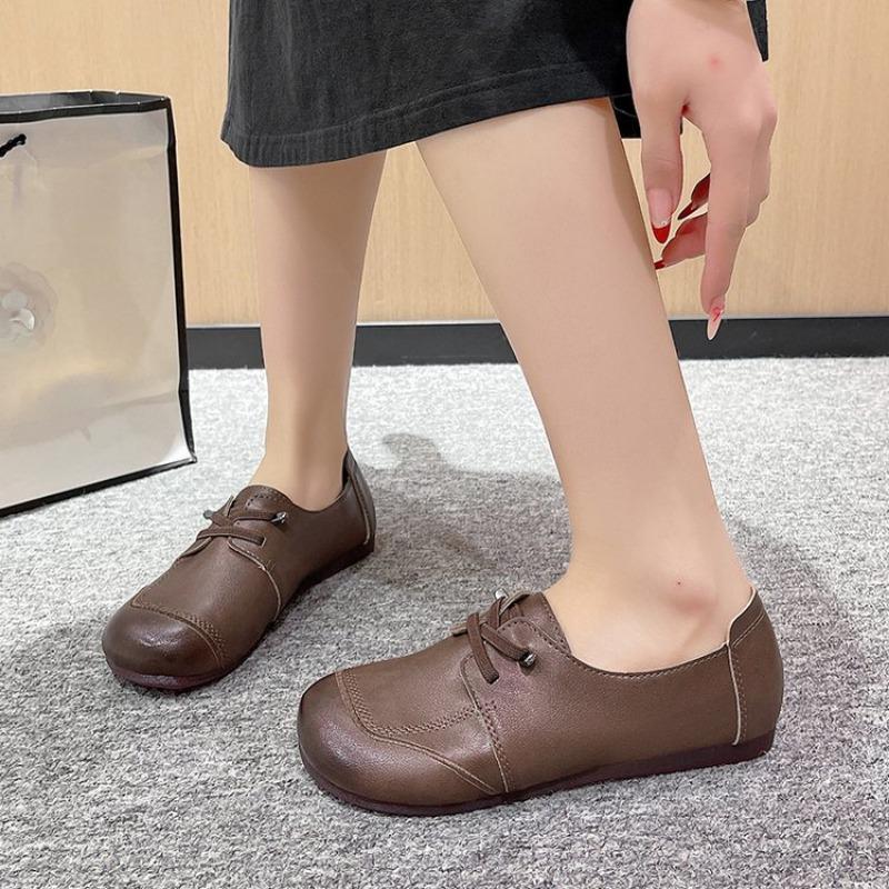 Fashion ZXRYXGS Premium Soft Cowhide Real Leather Shoes Women Flats 2025 Autumn Soft Sole Comfort Casual Sneakesr Flat Shoes Large Size