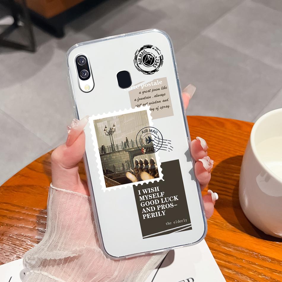 For Samsung Galaxy A40 A41 Phone Case Simple Creative Clear Back Cover For Samsung A 40 A 41 Soft TPU Silicone Anti Drop Fundas
