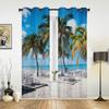 Idyllischer Sommer Outdoor Strand Luxus Fenstervorhang für Wohnzimmer Schlafzimmer Heimdekor Küche für Fenstervorhänge