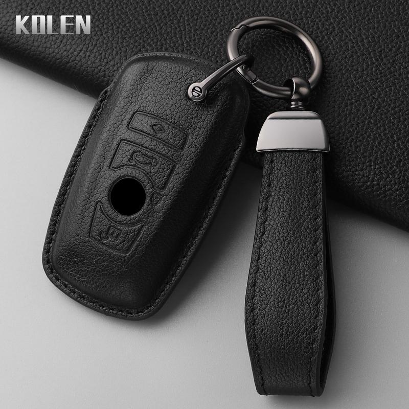 Genuine Leather Car Remote Key Case Cover Shell For Bmw F10 F20 F30 F15 F16 F07 F01 F02 F25 F31 1 3 5 7 Series X1 X3 X4 X5 X6