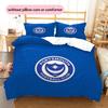 Portsmouth F.C Pattern Bedding Quilt Set  Home Decoration  Gift (1 * duvet cover + 2 * pillowcase  without core)
