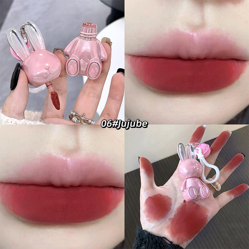 GEGE BEAR Rabbit Lip Glaze, Matte Velvet Lip Clay Long-lasting Color Non-drying Lipstick