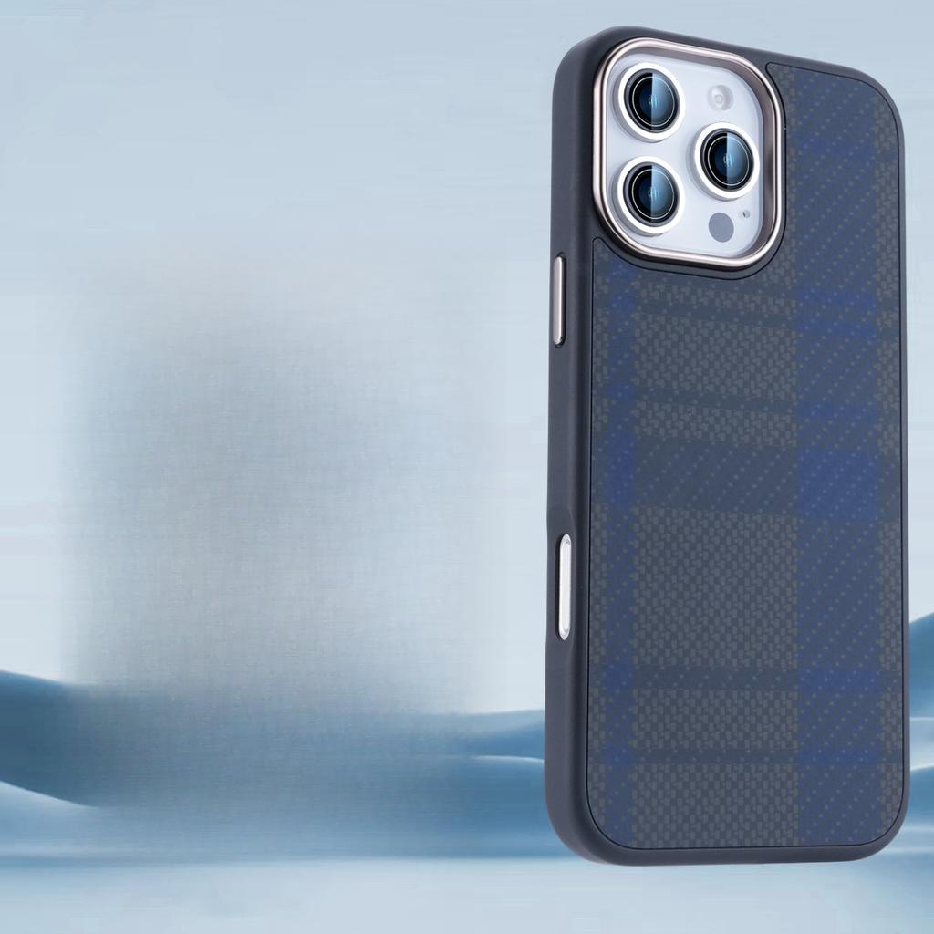 Applicable To IPhone16pro Retro Keraf Mobile Phone Case Apple 15 Carbon Fiber Plaid 14 Anti-fall Protection Case