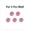 OBTLU1 5Pcs Car Remote Key Emblem Sticker Aluminum Keys Decoration Decal For VW GTI Atlas Jetta Touareg Variant Golf Polo Taos Passat