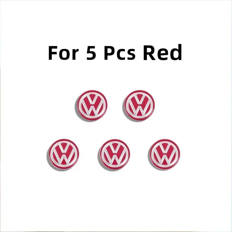 OBTLU1 5Pcs Car Remote Key Emblem Sticker Aluminum Keys Decoration Decal For VW GTI Atlas Jetta Touareg Variant Golf Polo Taos Passat