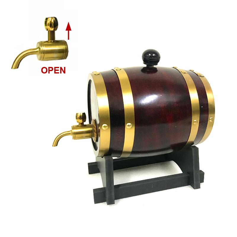UNTIOR 1.5/3L Wood Wine Barrel Oak Beer Brewing Equipment Rum Pot Whisky Wine Bar Tools Wedding Decoration Home Brew Beer Tools