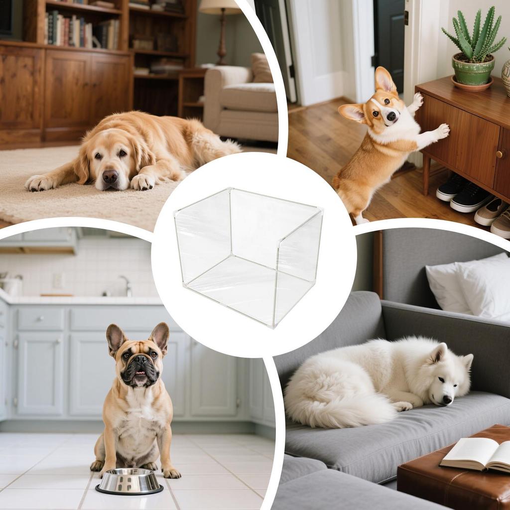 Cat Litter Box Pee Shield Foldable Easy Clean Litter Pan Shield Transparent High Sided Cat Toilet Training Kit For Living Room