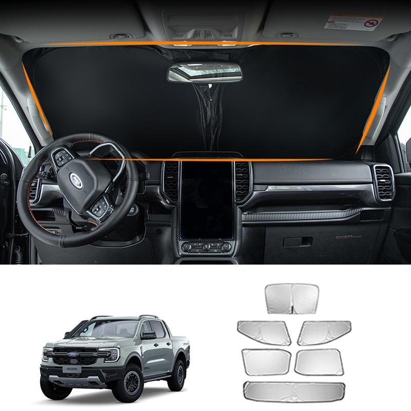Αντηλιακή Προστασία Παραθύρων Αυτοκινήτου Αντηλιακό Μπροστινό Πίσω Πλαϊνό Για Ford Ranger T9 2025 2025 Αντηλιακή Προστασία Θερμομόνωση Σκίαση Αξεσουάρ Αυτοκινήτου