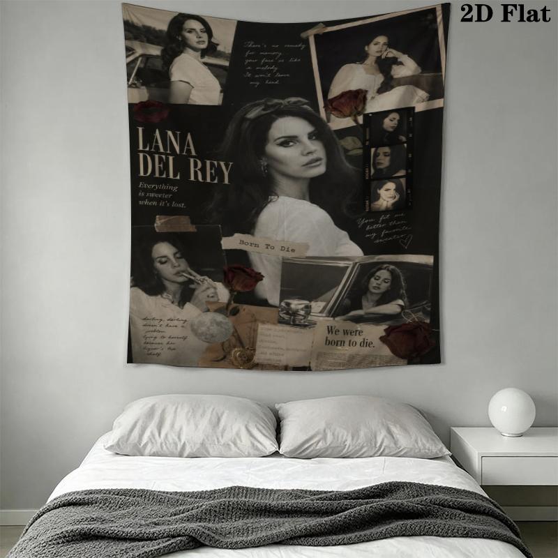 Lana Del Rey Wall Tapestry Aesthetic Wall Hanging Printed Fabric Blanket Decorative Tapestries for Bedroom Living Room Home Decor