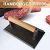 Presă de hamburger dreptunghiulară multifuncțională din fontă, ergonomică, îngroșată pentru fripturi la grătar, sandvișuri, carne