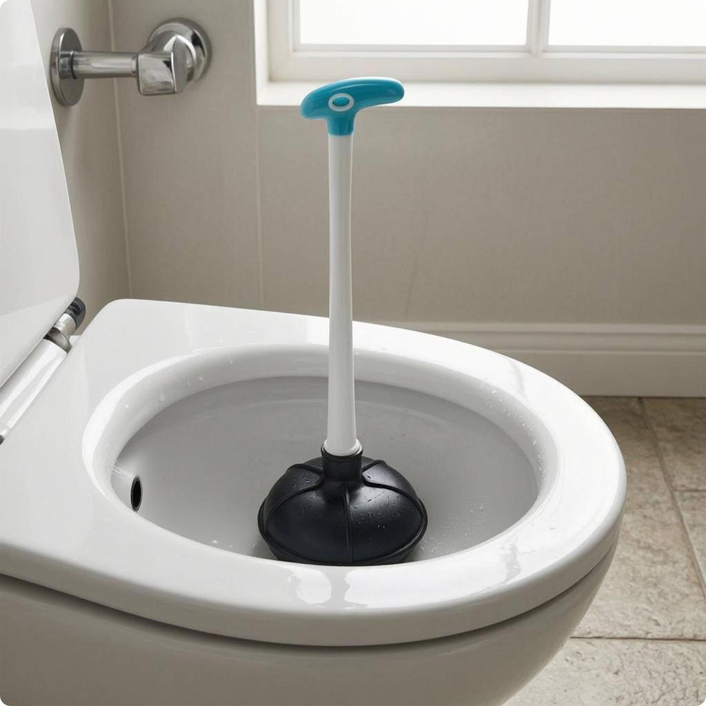Toilet Plunger THandle Grip Drain DomeShaped Head Clog Remover