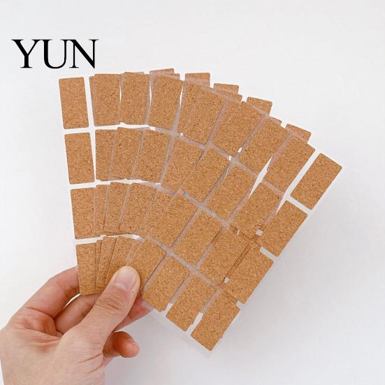 Home Storage Identification Tags Self-Adhesive Cork Labels, Waterproof Stickers with Retro Wood Texture, Oil Proof Classification Marks Removable