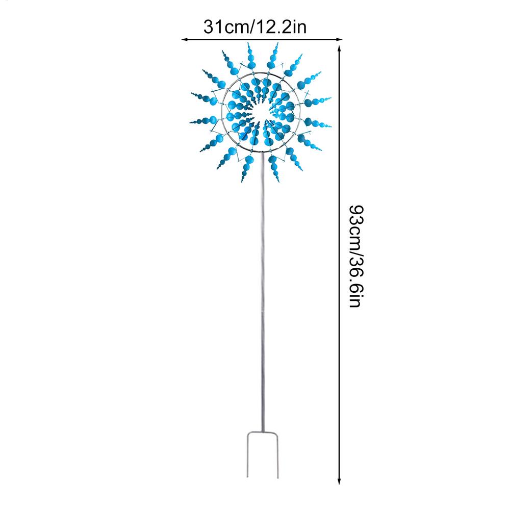 Unique And Magic Metal Windmill Kinetics Art Windcar 3D Wind Powered Kinetics Sculpture Creative 360-degree Rotating Windmill