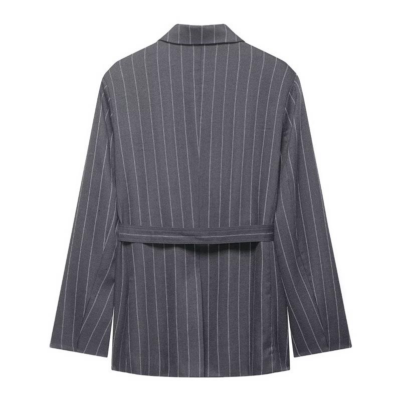 2026 Spring Women's Striped Wrap Suit & Trousers Set