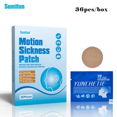 36Pcs/Box Car Motion Sickness Carsickness Sticker Paste Relief Anti Headache Airsickness Seasickness Plaster Nausea Dizzy Patch