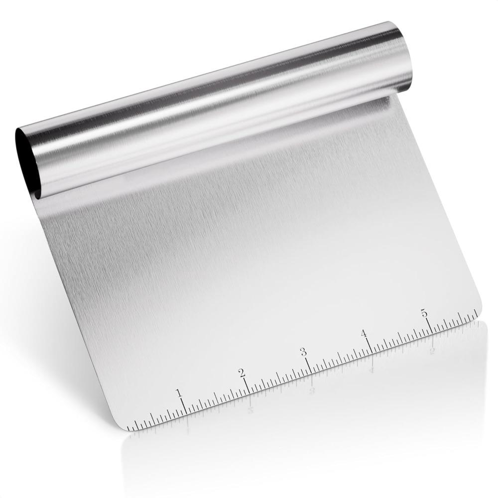 Stainless Steel Dough Cutter Graduated Pastry Spatula Easy To Clean Pizza Scraper  Cake