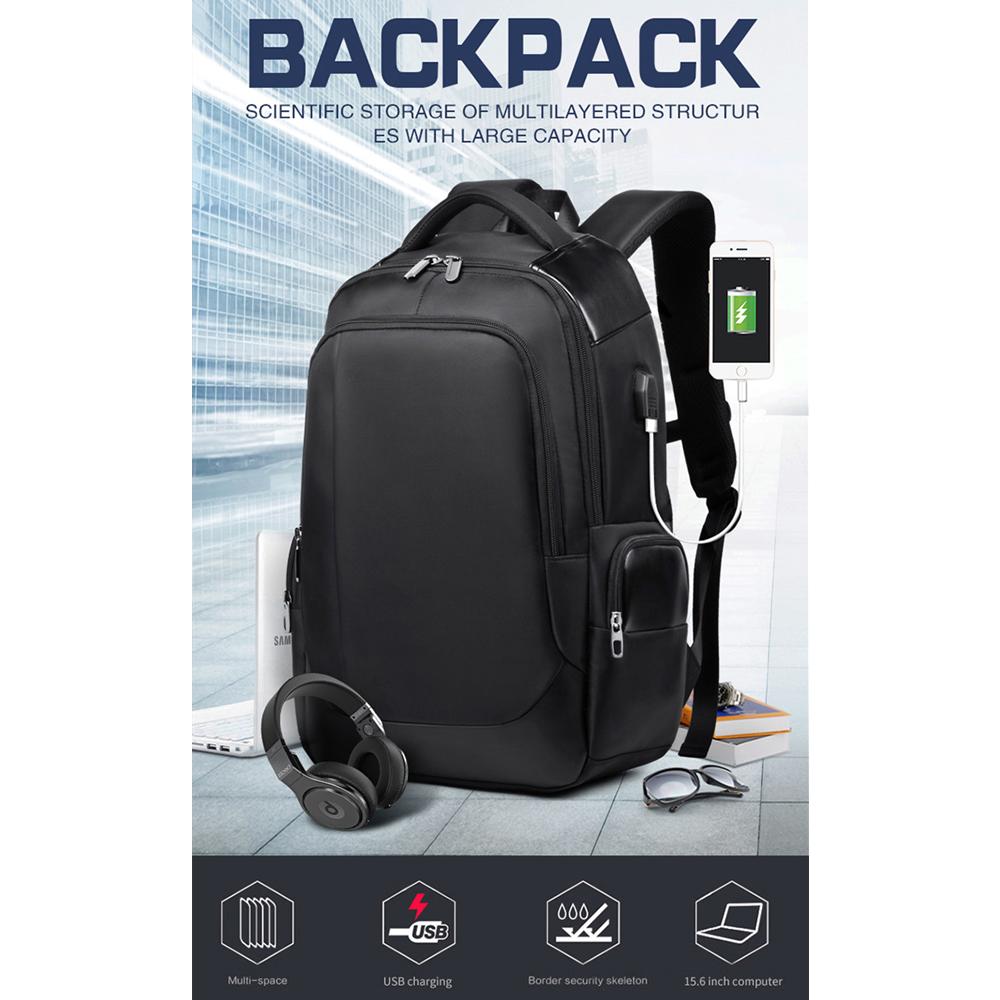 Backpack Men's Casual USB Men's Backpack Breathable Wear-resistant Business Computer Bag Travel Bag Student School Bag