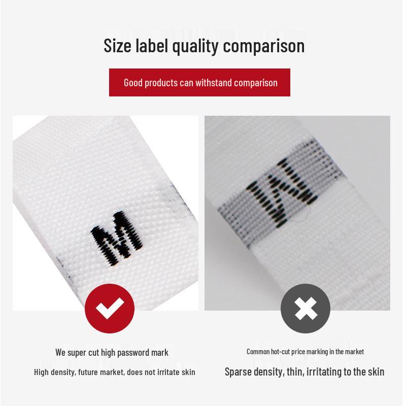Ready Stock Size and Neck Fabric Labels - High-Density Woven Clothing Labels for Order
