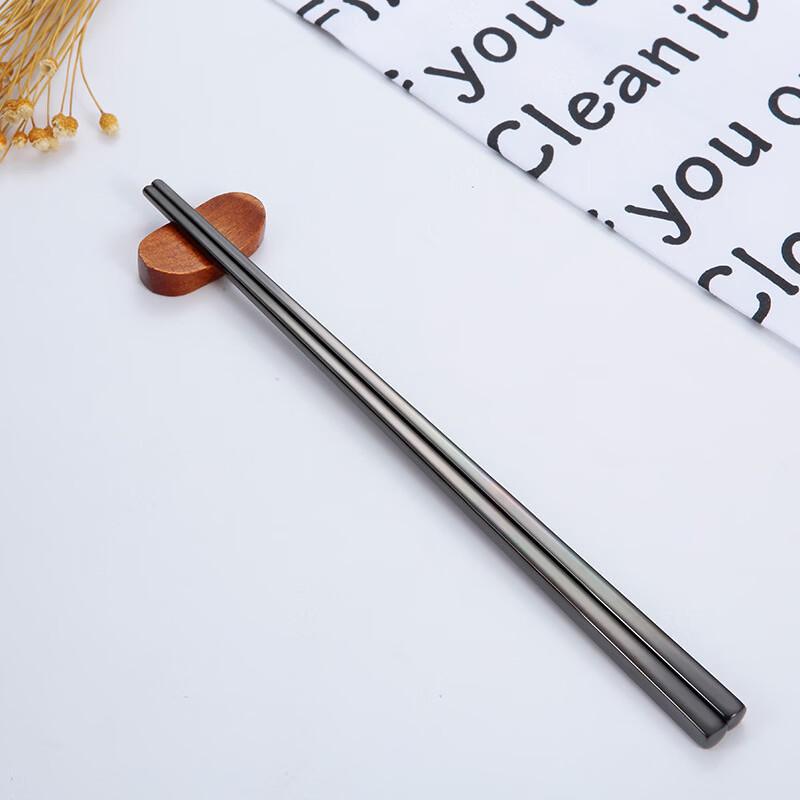 

Abay 304 Stainless Steel Gold/Titanium Plated Square Chopsticks