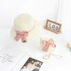 New Straw Children's Sunshade Straw Hat Lace Bow Straw Sun Hat Bag Package Set for Summer Travel
