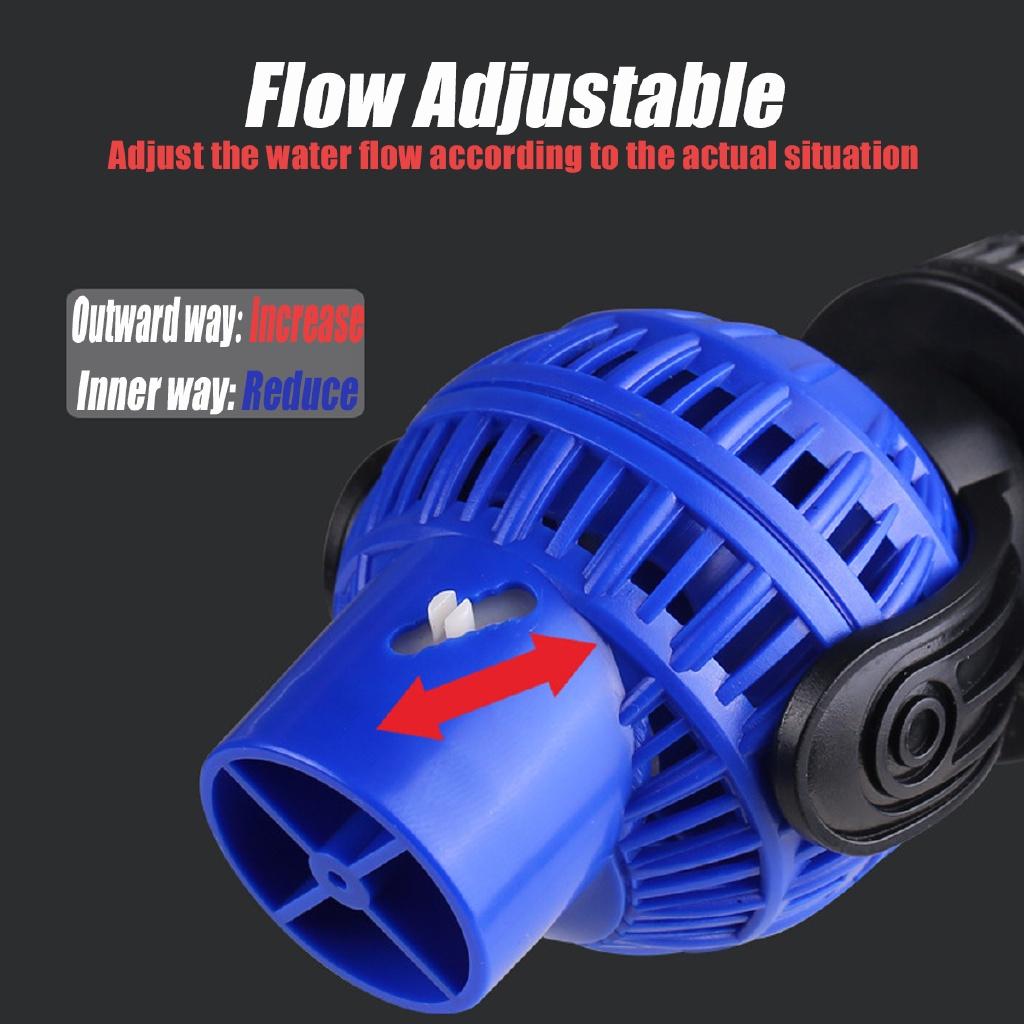 220V Acquario Vasca Pesci 360 Pompa per Movimento Acqua Testata di Potenza Base Magnetica 4000-15000L/H Agitatore d'Onde per Acquario Vasca Pesci