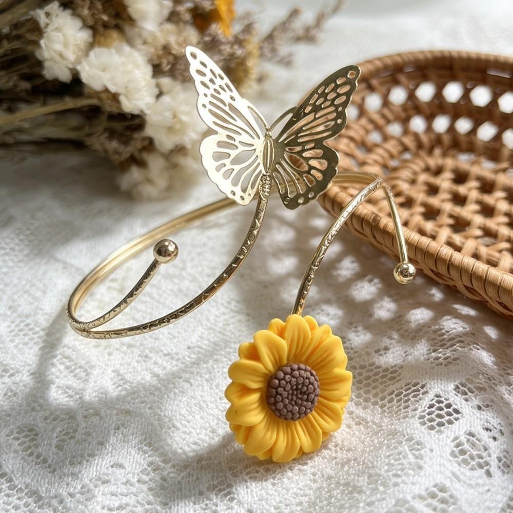 Metal Butterfly Sunflower Curtain Straps Fabric Sunflower Curtain Holders Living Room