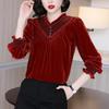 Golden Velvet Retro Women's Top - Autumn/Winter 2025