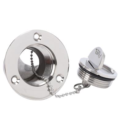 Boat Fuel Gas Deck Fill with Keyless Cap 38mm Boat Fuel Deck Filler 1.5 Inch Stainless Steel Deck Fuel Filler Neck for