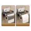 Punch-free Bathroom Tissue Self Wall-mounted Tissue Roll Hanger 2-in-1 Paper Roll Rack  Washroom