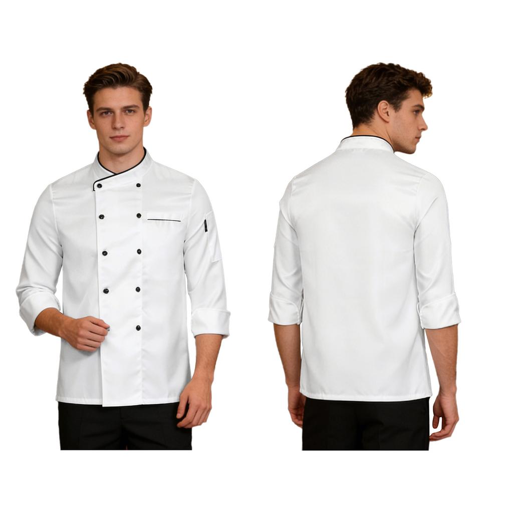 Kochjacke für Unisex, Hotel, Küche, Kantine, Kochmantel, Lebensmittelservice, Arbeitsuniform für Männer und Frauen