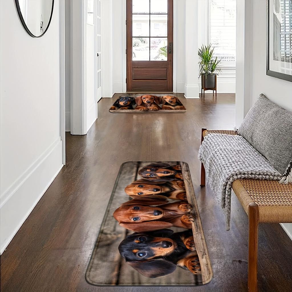 Dachshund Dog Kitchen Mat Decor Anti-slip Corridor Balcony Laundry Room Rugs Bathroom Anti-slip Foot Mat Bedroom Floor Mat Decor