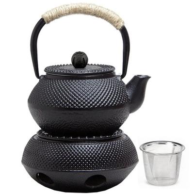 Iron Teapot and Stove Set with Tea Strainer - Suitable for Direct Flame Use - Stylish Iron Teapot, Iron Supplementation, Traditional Craft, Gift (0.6L