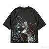 2026 New Oversized Sad Anime Girl Glitch Code Graphic‑Print Unisex Short‑Sleeve T‑Shirt, Grunge Harajuku Retro Casual Street‑Wear T-shirt