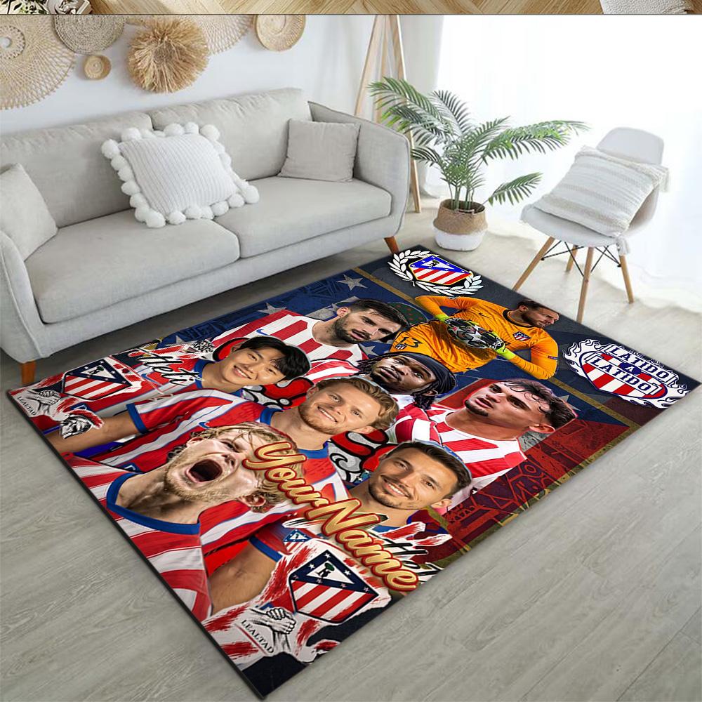 Atletico Madrid Customize Text Area Rug Perfect for Foyer Dining Room Entryway Hallway Anti-slip Rug Office home decor