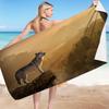 Wolf Beach Towels Super Abaorbation Bath Towel Mystery Vicious Wild Animals for Boys Men Adults for Travel Swimming Hotel Towels