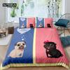Home Living Luxury 3D Couples Pug Bedding Set Duvet Cover Pillowcase Kids Bedding Set Queen and King EU/US/AU/UK Size