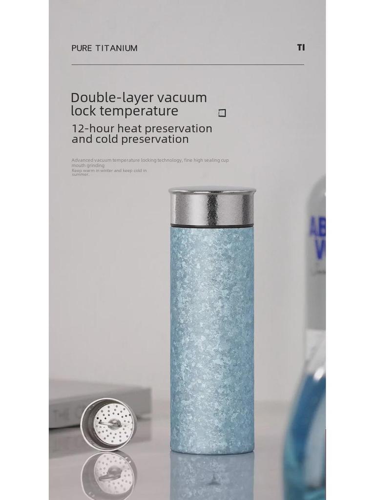 Titanium Crystal Pure Thermos Cup - 430ml | High-End Titanium Tea Cup for Car & Everyday Use | Fashionable Unisex Design