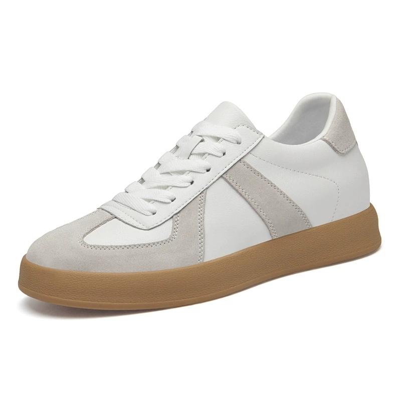 Nové topánky na zvýšenie výšky pre mužov 6 8 10 cm Neviditeľné tenisky na platforme Biela koža Športové Zapatillas De Hombre Veľké veľkosti 45
