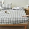 Premium Cotton Plain Fitted Sheet Deep Pocket Elastic Edges Non Slip Sheet Home Mattress Protector Soft Sheets Couvre Lit