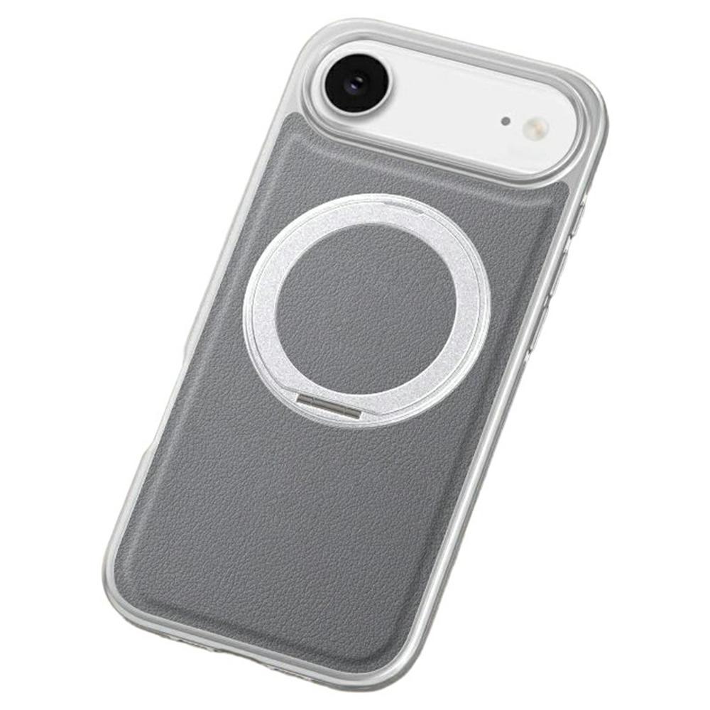 

For iPhone Air Magnetic Case with Rotating Kickstand Leather + PC + TPU Electroplating Phone Cover