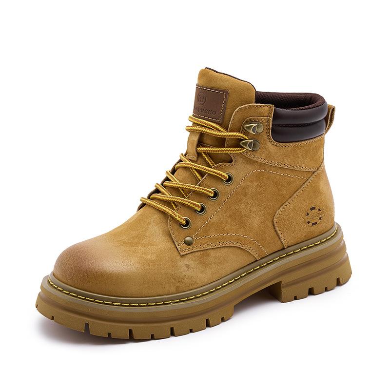 Retro Shoes and Boots for Women, Thick-soled Workwear Ankle Boots