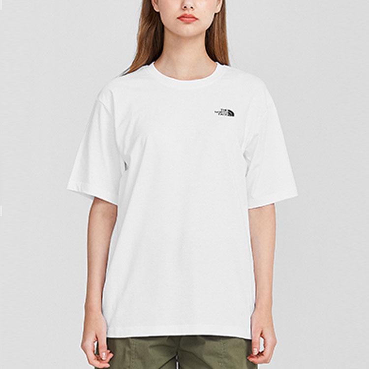 THE NORTH FACE Camping T-Shirts Unisex White Crew Neck Moderate Straight Fit NF0A7QRL-FN4