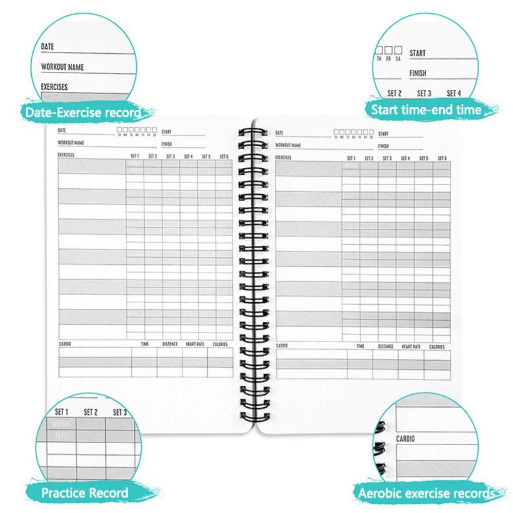 Paper A5 Planner Log Notebook English Interior Fitness Plan Book Fitness Logbook  Office Supplies