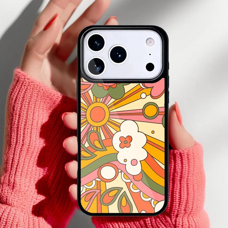 70s hippie Psychedelic floral flowers Phone Case for iPhone 17 16 15 14 13 Pro Max Back Cover for 12 11 Pro Coque