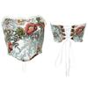 Sweet Floral Printing Backless Female Waist Corset Sleeveless Top Women Slimming Waistband Elasticity Corsets T-shirt