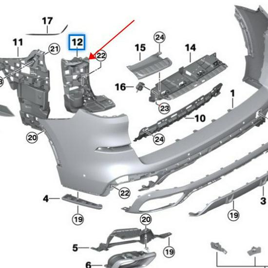 BMW X5 G05 Rear Bumper Brackets, Left & Right (51128069245, 51128069246)